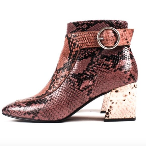 Freda Salvador Hendrix Snakeskin Ankle Boots Size 5 – Designer Leather Statement - Picture 14 of 14